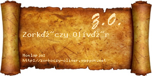 Zorkóczy Olivér névjegykártya